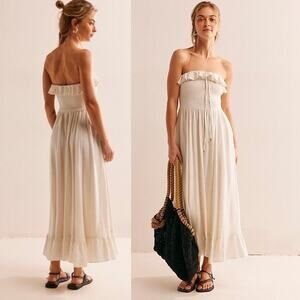 Free People Lush Life Cream Midi Dress Small